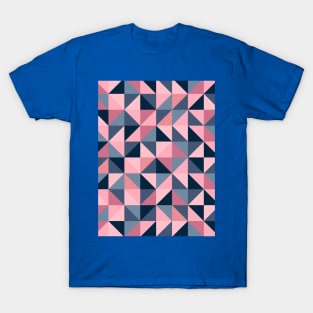 Pink and Blue Shades Geometric Pattern T-Shirt